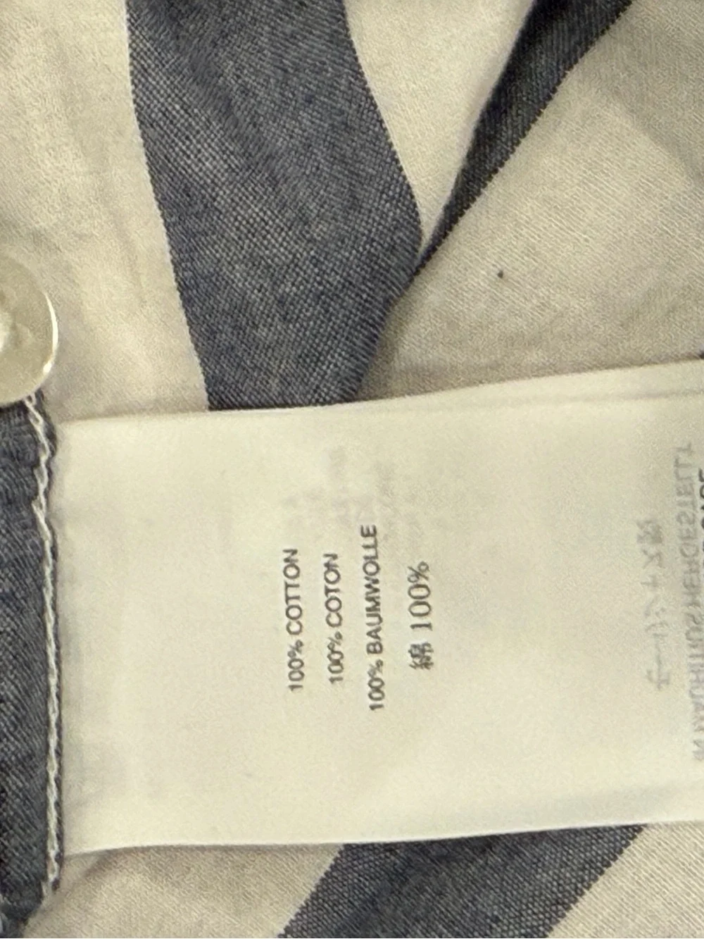 Vintage J.Crew Men’s L Striped Button Down Shirt 100% Cotton Y2K Blue/Grey White